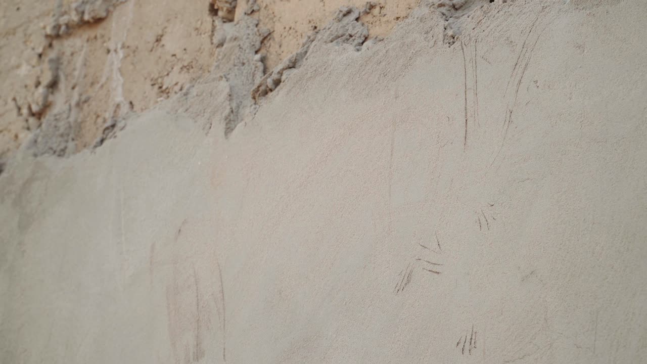 아프리카 세네갈의 콘크리트 벽에 있는 작은 도마