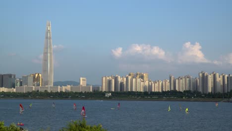 summer windsurfing in seoul, south korea