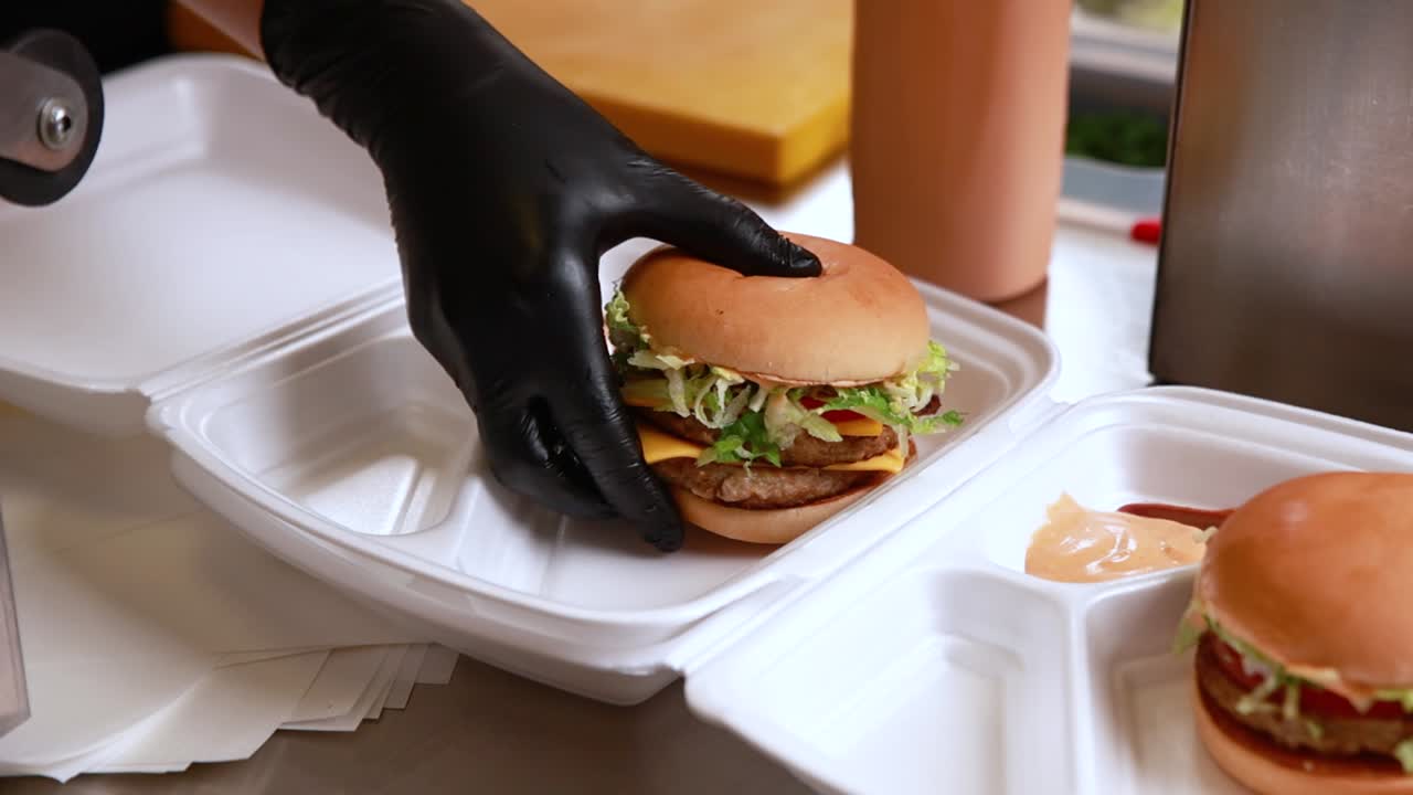 Preparing and Serving Double Cheeseburgers