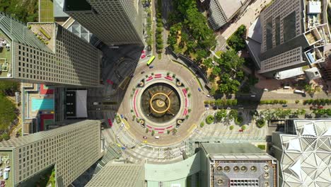 singapore hito distrito financiero de negocios con rascacielos fuente de riqueza en la ciudad de suntec en singapore círculo de movimiento de tráfico en el centro