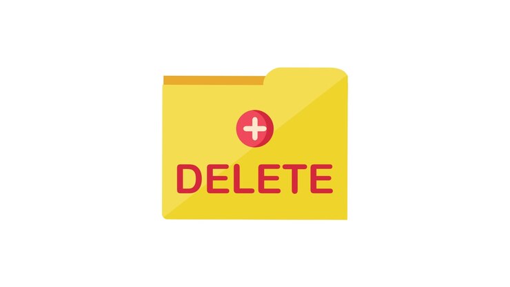 Yellow Folder Icon with Red Delete Symbol Animation