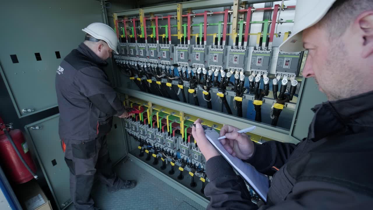 태양 전지 패널 스위치 기기 구역의 작동 전압 수준을 확인합니다.