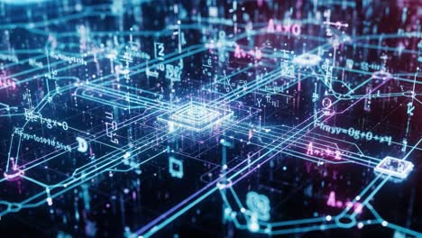 a captivating glimpse into the future of technology: an intricate digital landscape featuring circuitry, data patterns, and modern computational elements