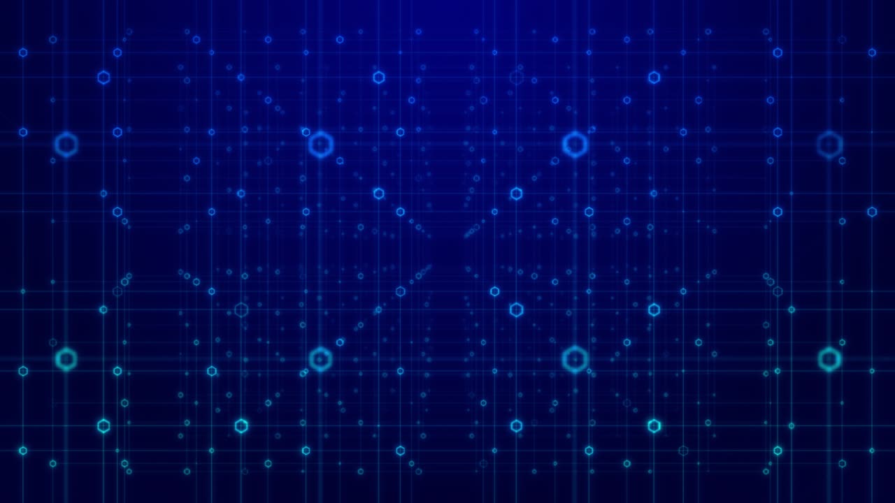 Futuristic plexus grid joints combining hexagon shapes form dynamic digital network structure