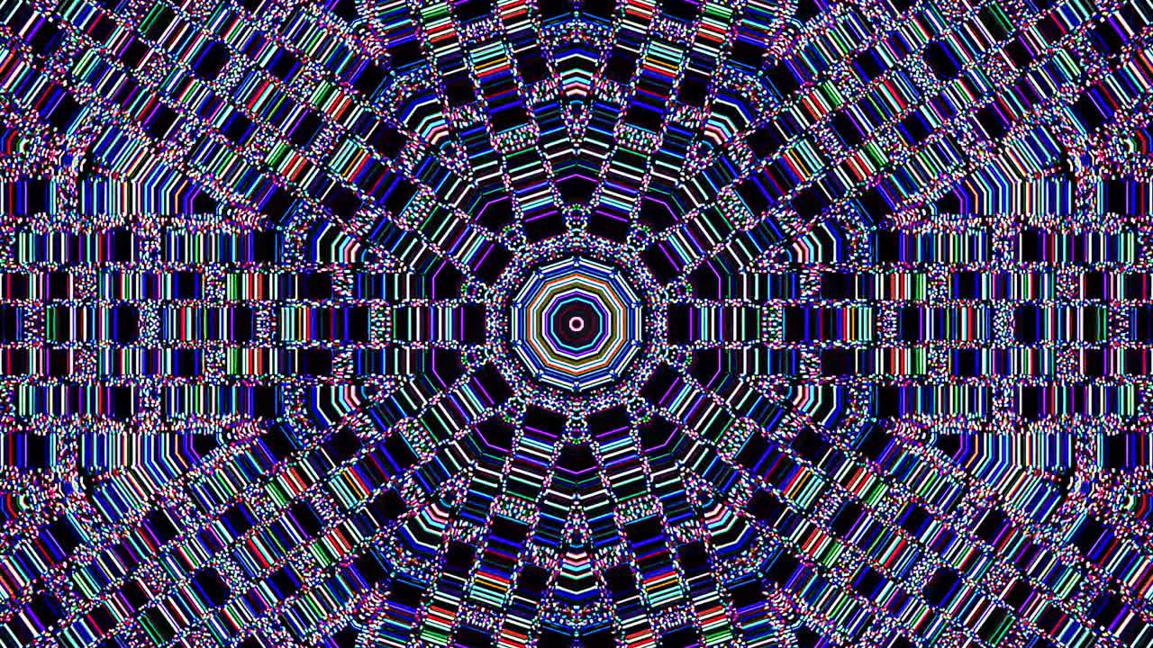 hermoso caleidoscopio abstracto que brilla, una luz radiante que regula los movimientos sutiles