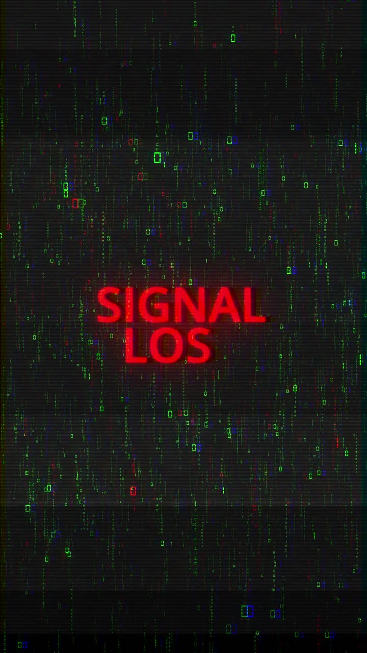 Signal lost digital glitch effect noise background error virus code software hack cyber security