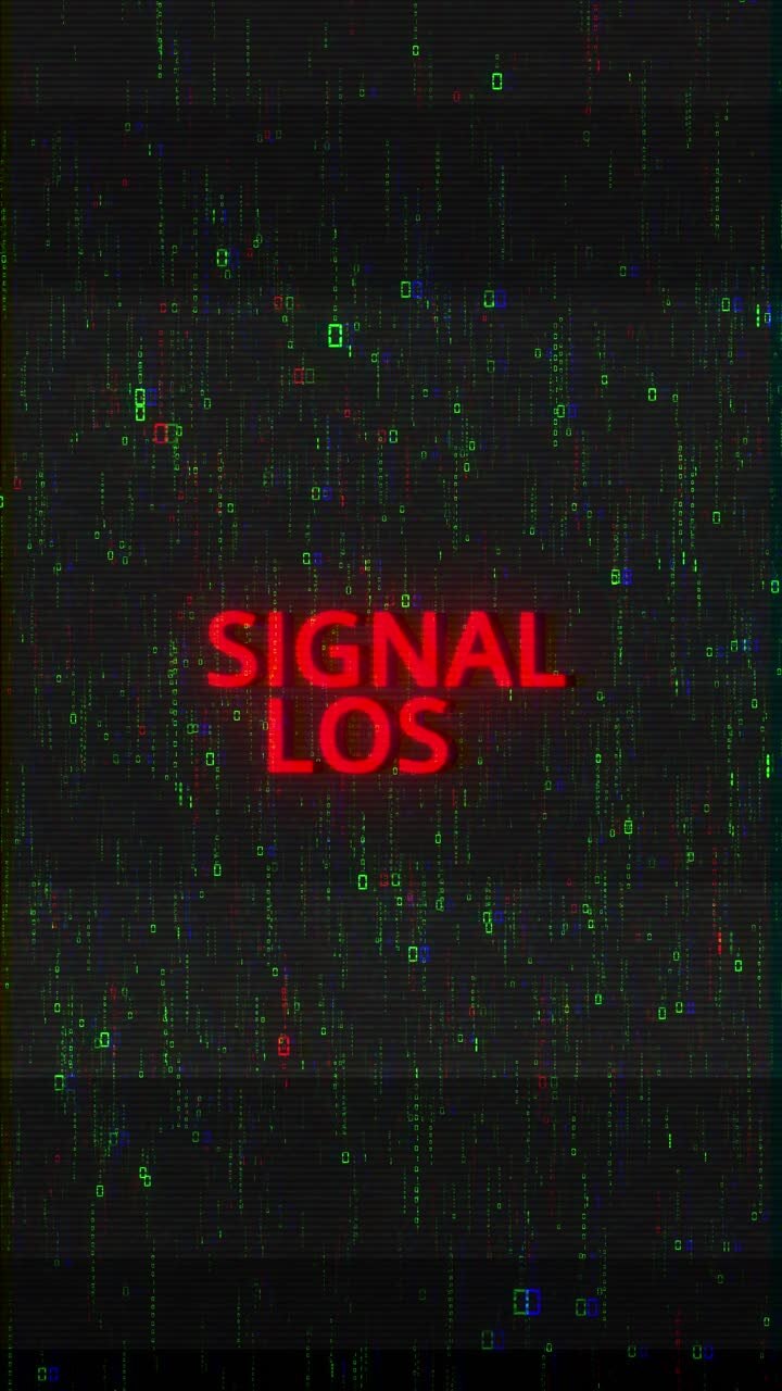 Signal lost digital glitch effect noise background error virus code software hack cyber security