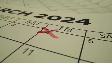 marked date on calendar - march 4, 2024