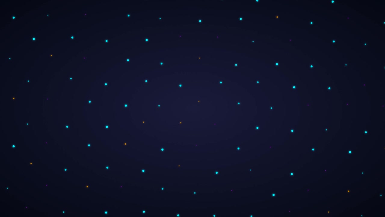 Abstract Background with Pulsing Glowing Dots in Dark Space
