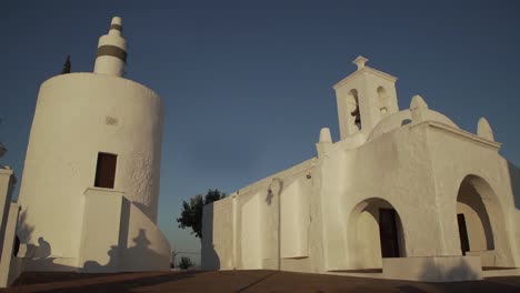 still shot of a white church in portugal