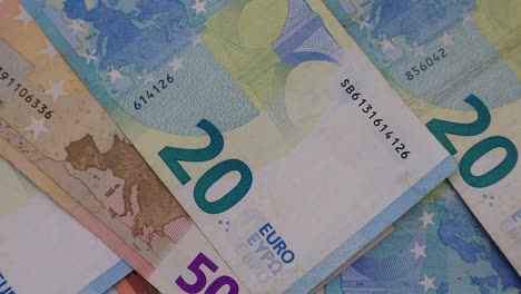 euro banknotes part of clockwise rotation