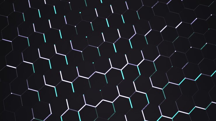 Motion dark blue and pink hex grid background