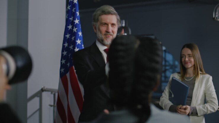 Press Conference with Politician