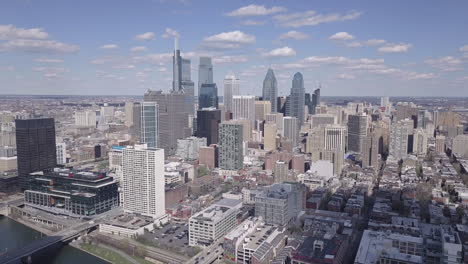 aerial view of philadelphia skyline