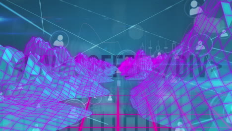 animación de redes de conexiones y procesamiento de datos sobre el mapa