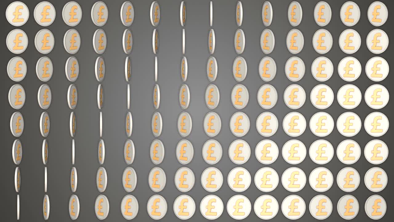 libra inglesa moneda de fondo gris monedas giratorias