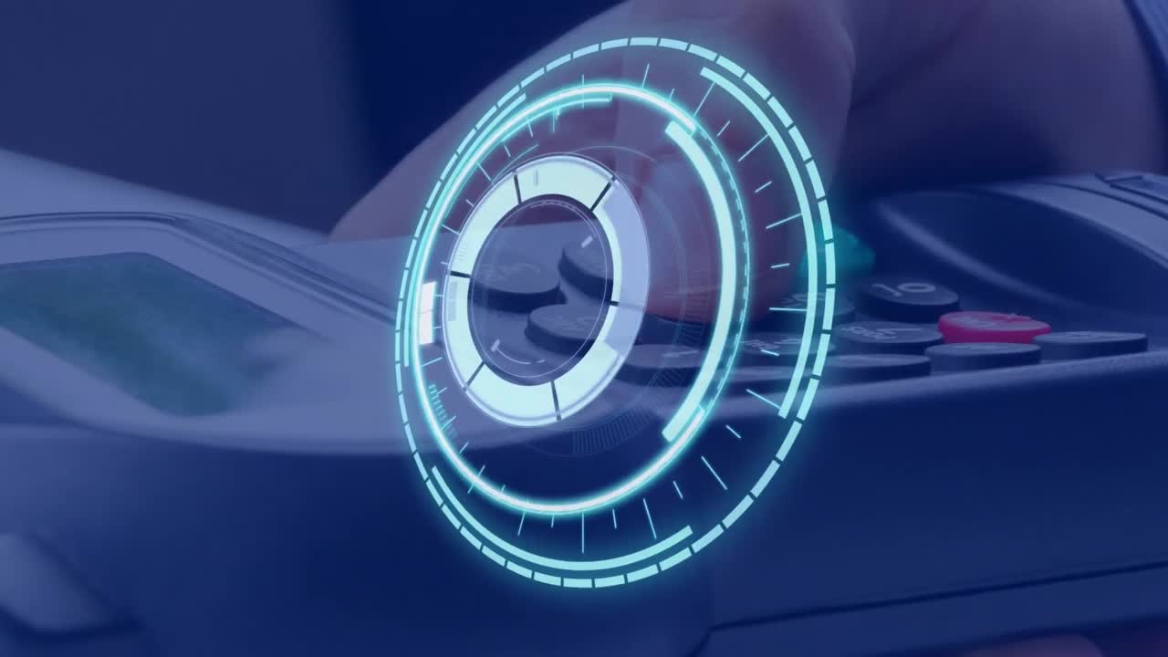 animación del escaneo de alcance sobre el terminal de pago