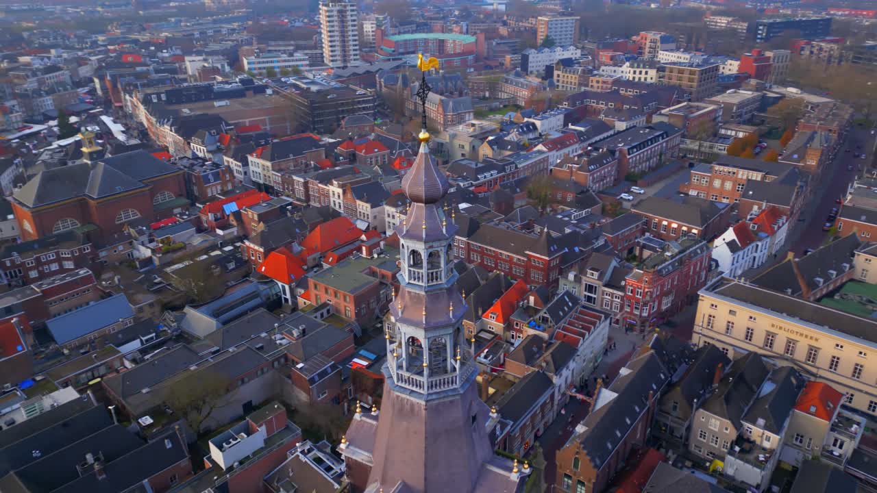 Den Bosch rooftops and street and St