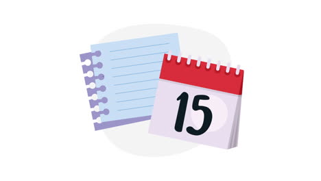 notebook supply with calendar animation