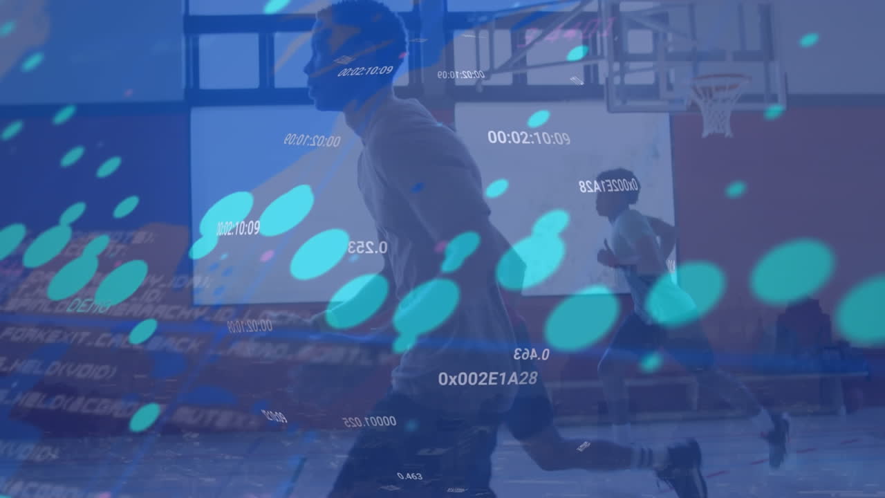 농구 선수에 대한 통계 및 데이터 처리의 애니메이션