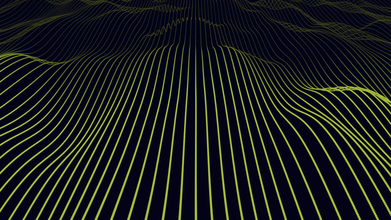 Neon abstract waves pattern on black gradient