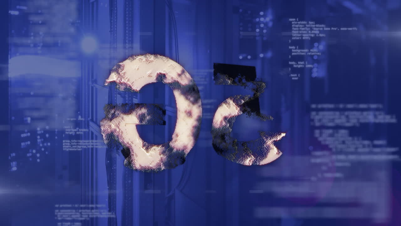 컴퓨터 서버를 통해 5g 텍스트 및 데이터 처리의 애니메이션