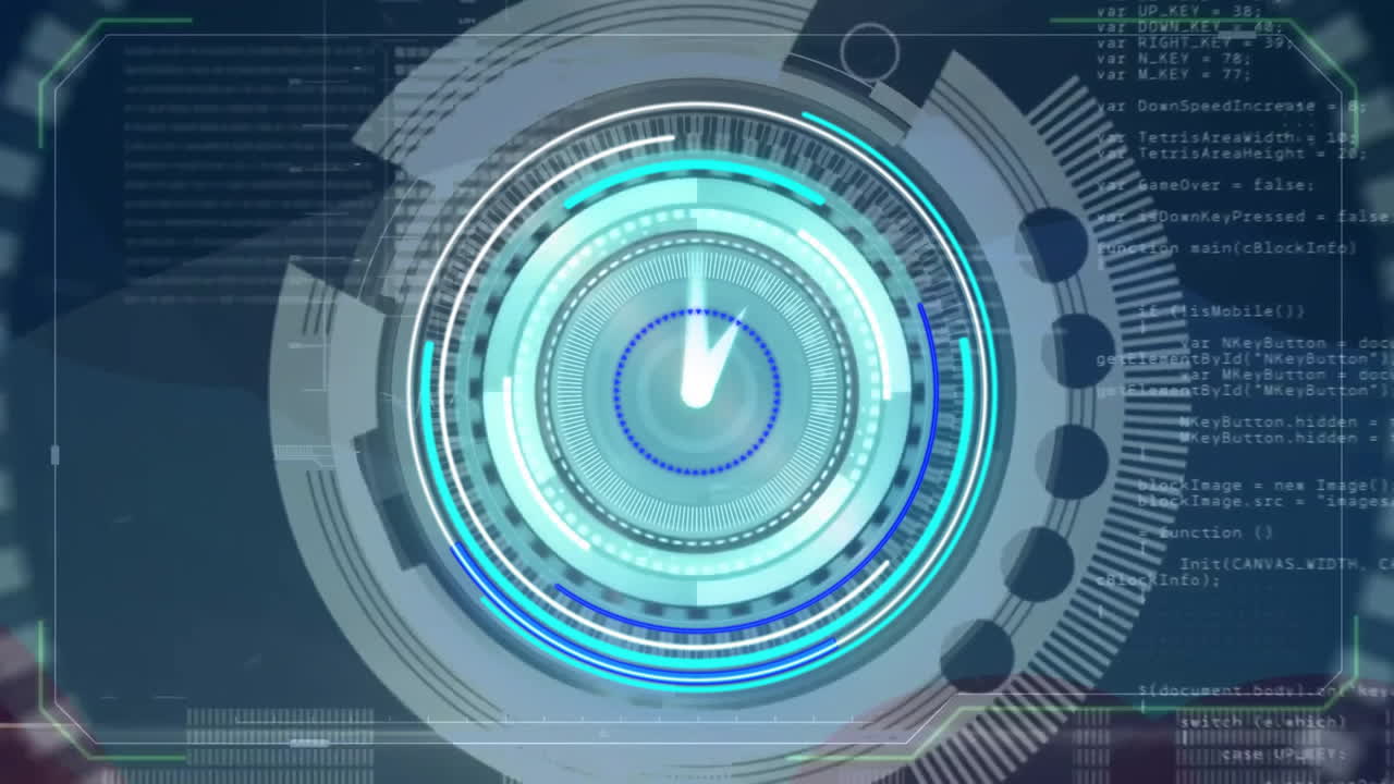 animación del reloj, escaneo del alcance y procesamiento de datos