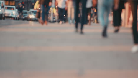 Anonymous-crowd-of-people-walking--commuters-London-City-street-slow-motion