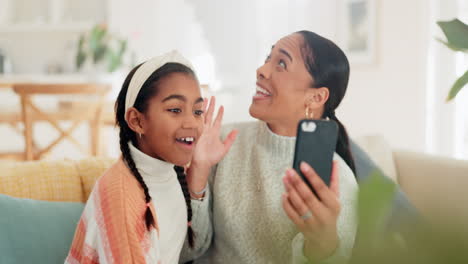Video-call,-child-and-woman-with-phone