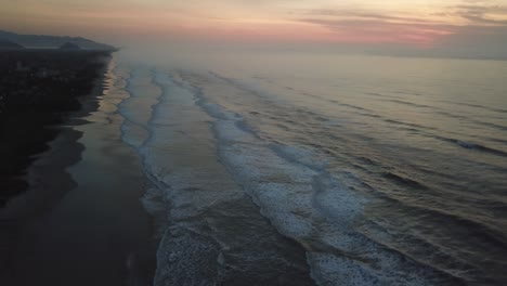 Panorama-aerial-shot-of-beautiful-ocean-in-Brazil