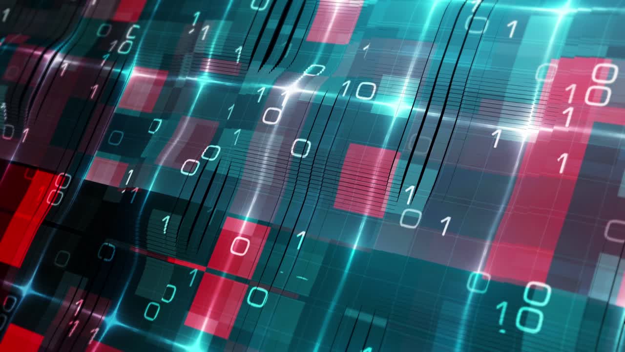 추상적인 3d 마법 파란색 디지털 터널 이진 모션 미래의 매트릭스 터널에서 빛 효과 미래의 네온 배경, 초 violet 빛나는 선, 레이저 광선, 속도