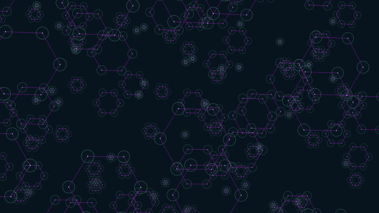 Hexagonal grid pattern in black and purple modern abstract design