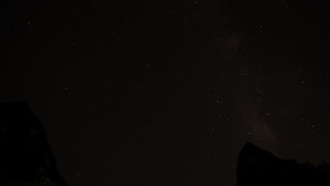 stars night sky time lapse over remote mountains in china