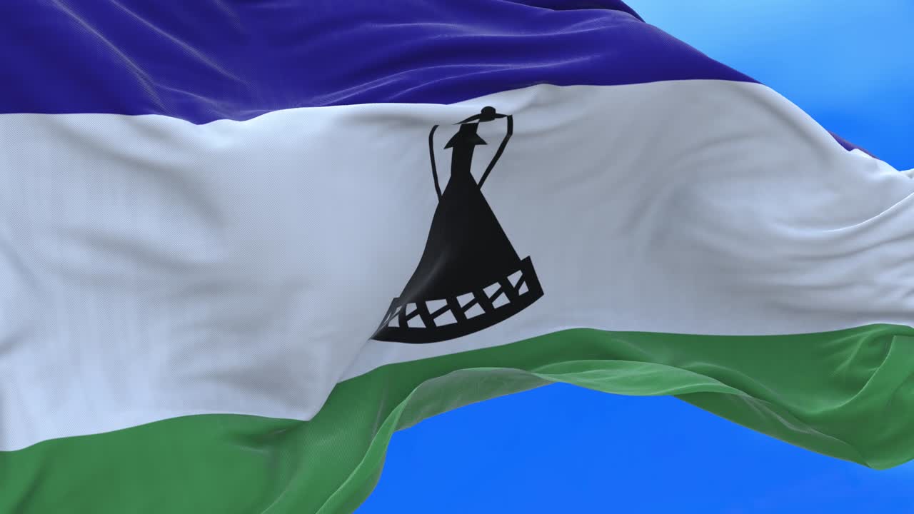 el bucle sin costuras de la bandera de lesotho.