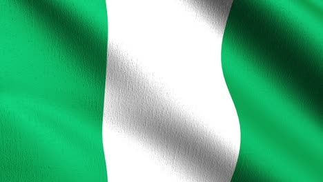 seamless loop 4k vdo. nigeria national flag blowing in the wind isolated. official patriotic abstract design. 3d rendering illustration of waving sign symbol.