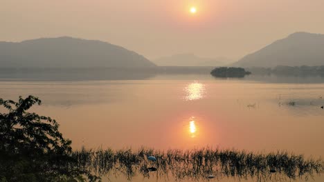 Man-Sagar-Lake-is-an-artificial-lake,-situated-in-Jaipur,-the-capital-of-the-state-of-Rajasthan-in-India.