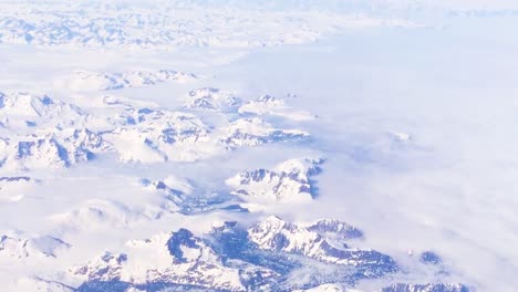 good aerial over greenland ice sheet and heavy snowpack