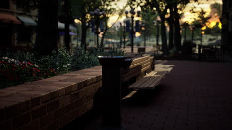 closeup of a drinking water fountain in a park on sunset