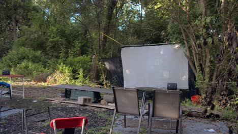 outdoor movie screen at drive in