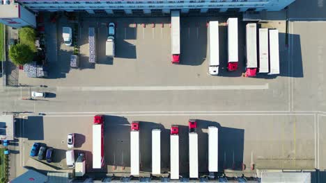 warehouse storages or industrial factory or logistics center from above