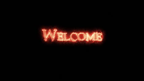 bienvenido escrito con fuego. bucle