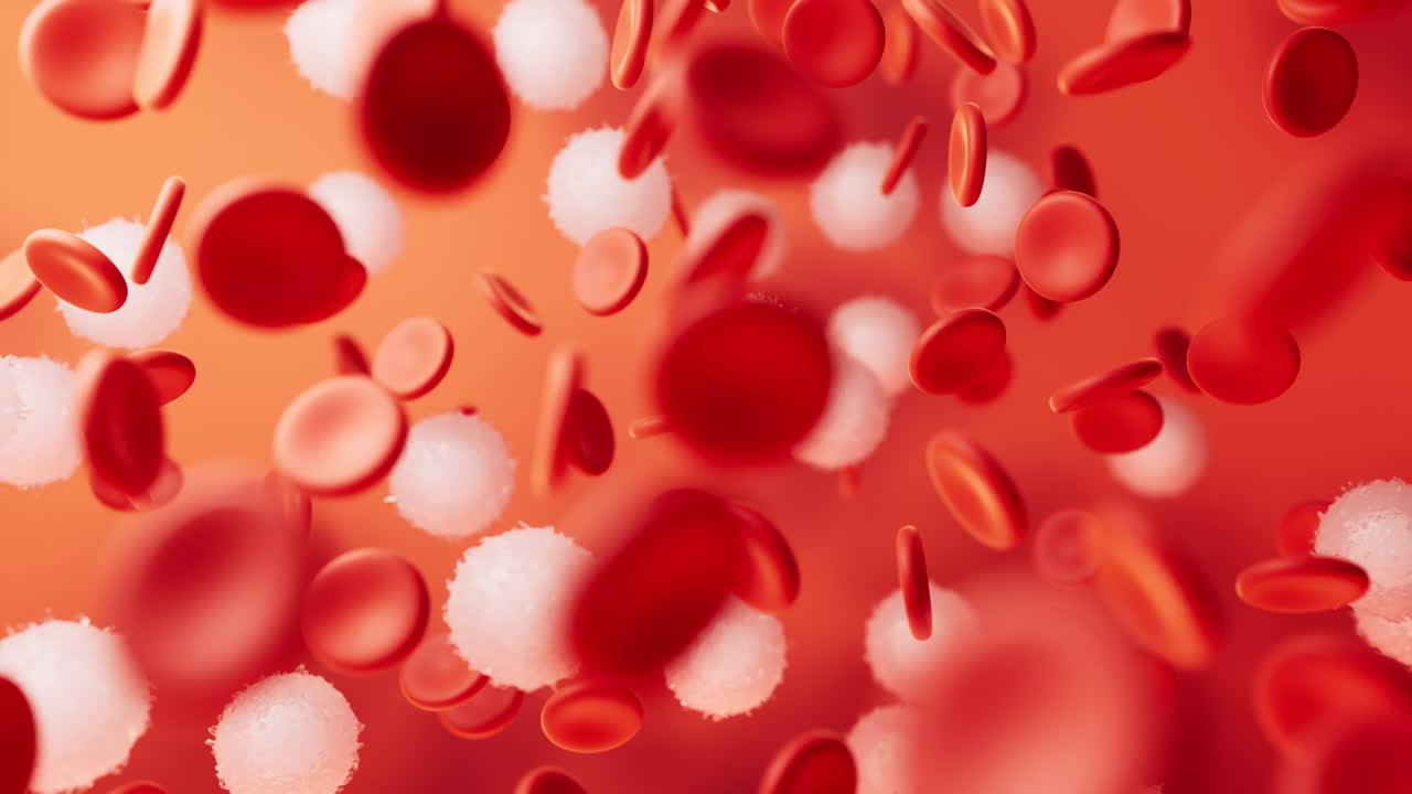 혈액과 적혈구, 3d 렌더링