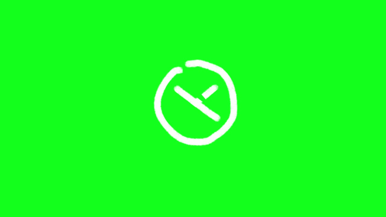 Hand-Drawn White Cross in Circle Animation on Green Screen