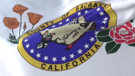 sacramento county flag, state of california, united states of america - loop