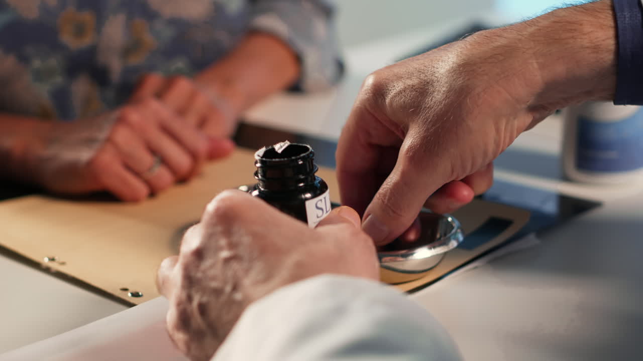 Vertical Video Senior specialist preparing all the pills and supplements for the woman patient