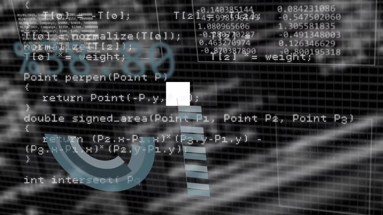 Animation of financial data processing