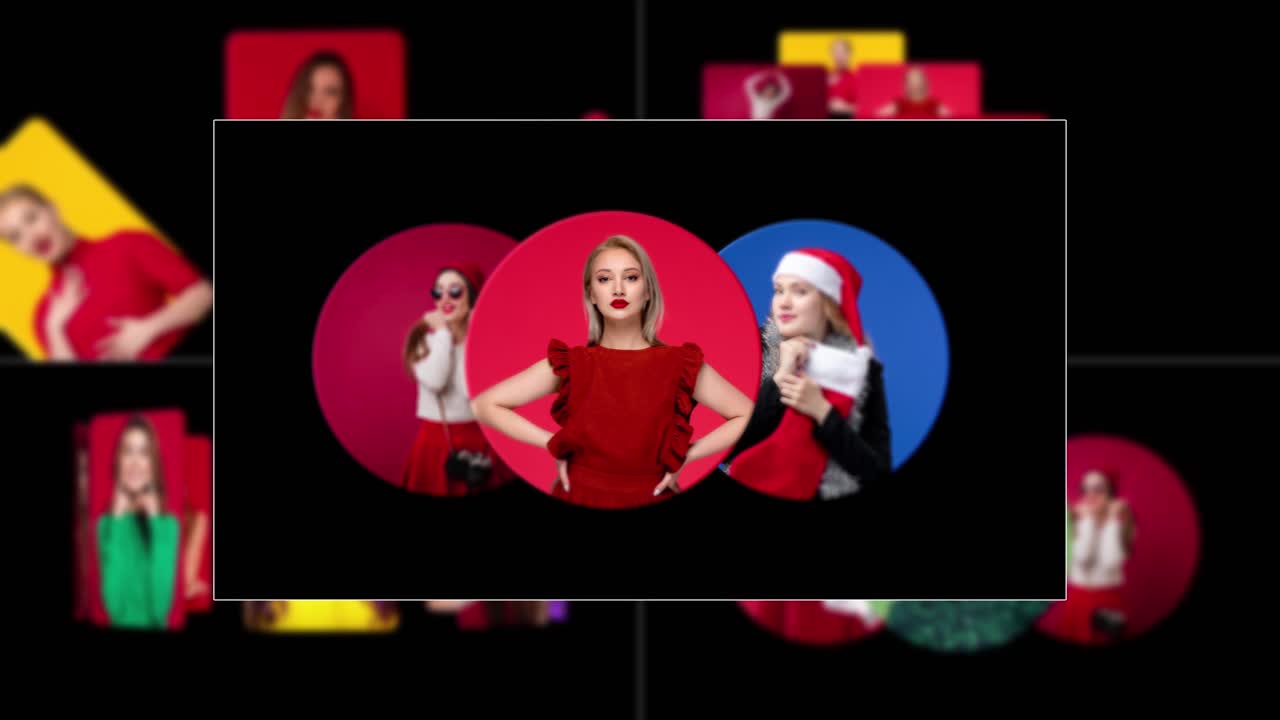 Animated Carousel Displaying Portraits of Stylish Young Women