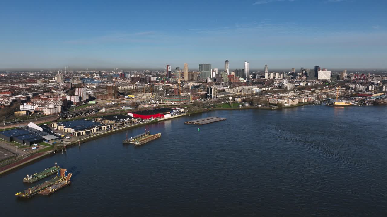 우트레흐트 도시 풍경 과 강 의 공중 사진