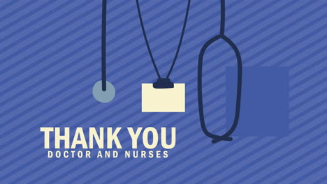 thank you doctors lettering with stethoscope