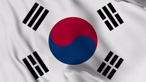 south korea flag seamless waving animation